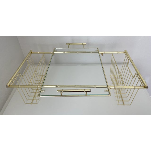 Mid 20th Century Hollywood Regency Faux Bamboo Brass Breakfast in Bed Lap Tray For Sale - Image 12 of 12