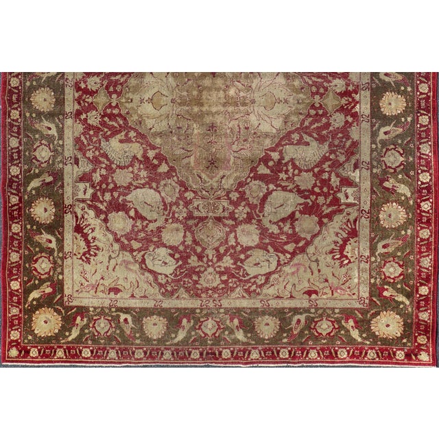 Antique India Agra Rug from the end of Mughal Empire period/ remanent of the Mughal whom ruled most of the Asia. This 18th...