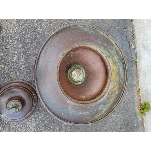 Copper Early 20th Century Copper Brazier Temple-Sized Censer with Bird Finial For Sale - Image 8 of 8