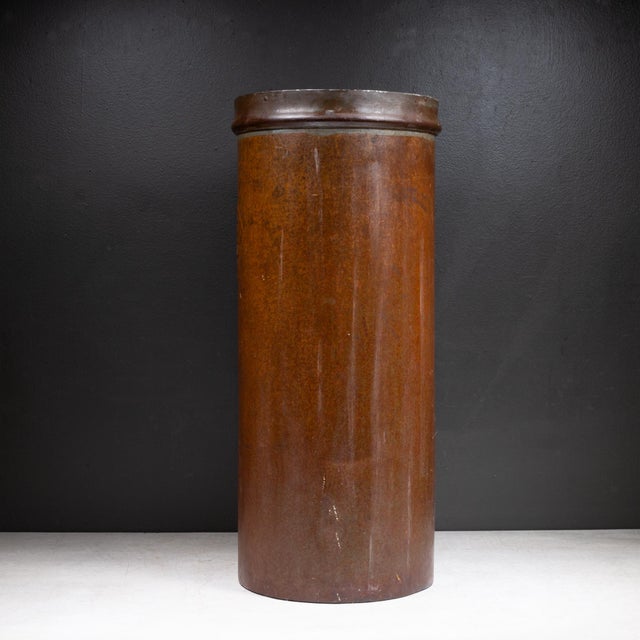 Vintage Riveted Steel Shipping Drum/Umbrella Stand c.1910-1940 For Sale - Image 4 of 7