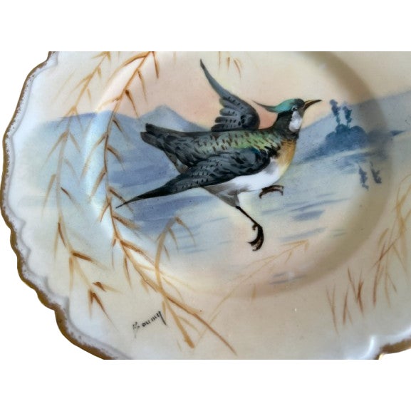 Set of two hand painted, vintage, Limoges plates with a lovely bird motif. These would look perfect as a set hanging on a...