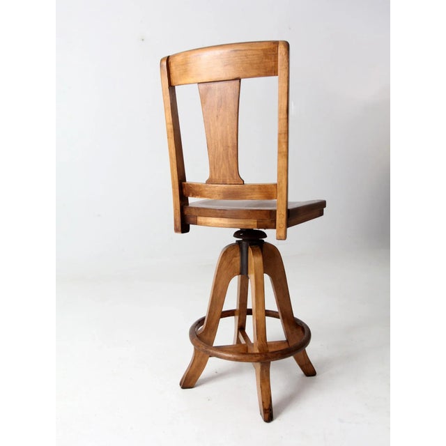 Vintage Arts & Crafts Drafting Stool For Sale - Image 10 of 12