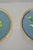 Late 20th Century Vintage Brass Enamel Blue & Gold Floral Cloisonne Small Trinket Dish Set - Pair For Sale - Image 5 of 8