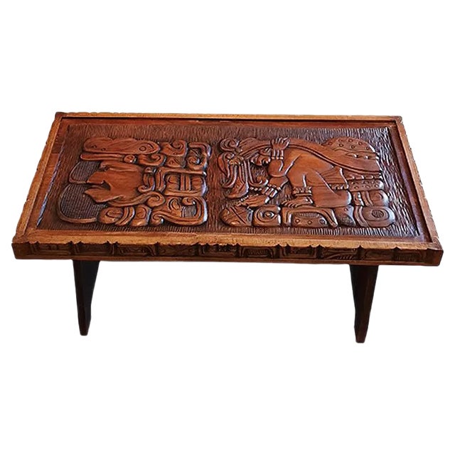 Central American Handcrafted Wooden Coffee Table, 1960s For Sale