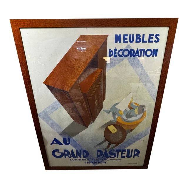 1930s Grand Pasteur Mid-Century Modern Poster For Sale
