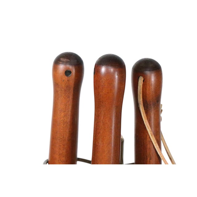 Wood Mid 20th Century Fireplace Tool Set by Seymour Manufacturing Company For Sale - Image 7 of 8