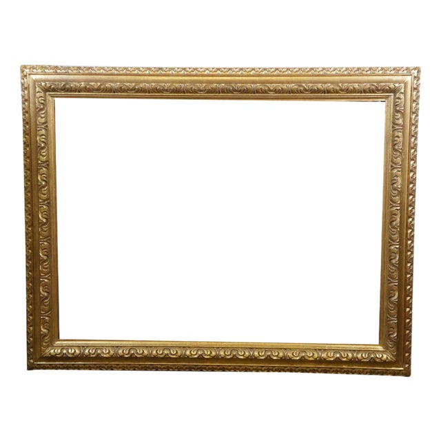 Vintage Carved Gold Gilt Wood Acanthus Foliate Picture Mirror Frame For Sale