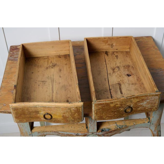 Antique Rococo Rustic Swedish Side Table For Sale - Image 8 of 11