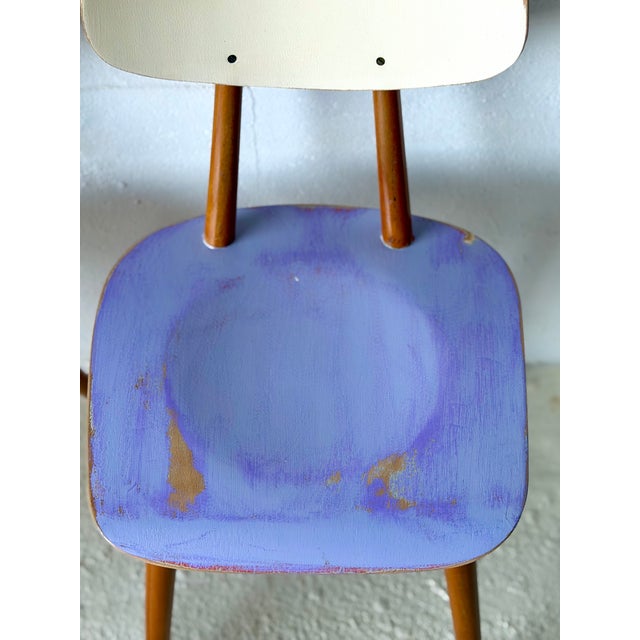 Blue Bistro Chairs from Ton, 1960, Set of 4 For Sale - Image 8 of 18