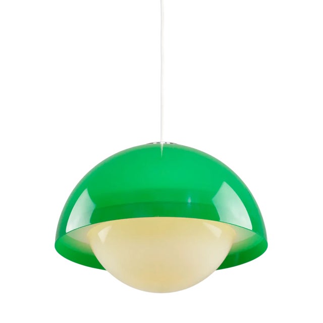 Italian Space Age Pendant in Chrome and Acrylic Glass, 1970s For Sale