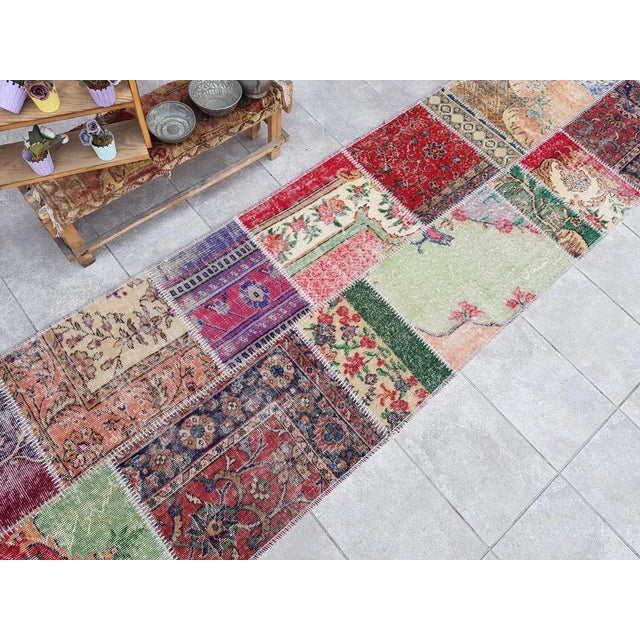 Turkish Colourful Vintage Runner For Sale - Image 6 of 10