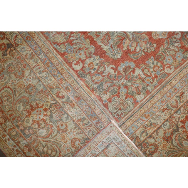 Square Antique Persian Sarouk, 13'6'' X 12'6'' For Sale - Image 4 of 16