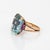 14ct Aquamarine Ring Icy Blue Vintage Mid Century 14k Gold Emerald Cut Ruby, Size 6.5 For Sale - Image 4 of 7