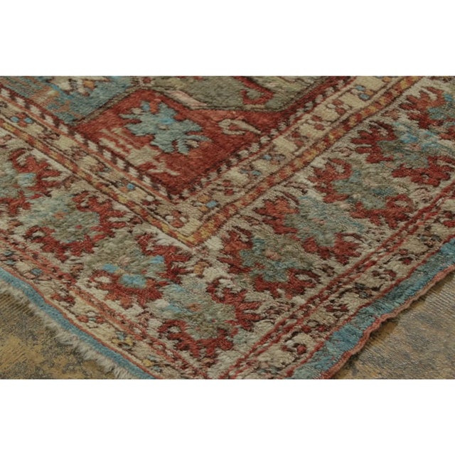 1900 - 1909 Antique Turkish Rug With Geometric Medallion & Floral Borders - Rug & Kilim For Sale - Image 5 of 7