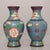 Traditional Pair of Vintage Cloisonne Enamel Vases – 6.1" Turquoise Ground Dragon & Phoenix Vases For Sale - Image 3 of 9