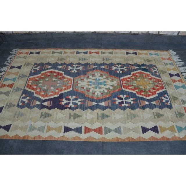 1960s 1960's Vintage Bohemian Kilim- 3′6″ × 5′8″ For Sale - Image 5 of 11