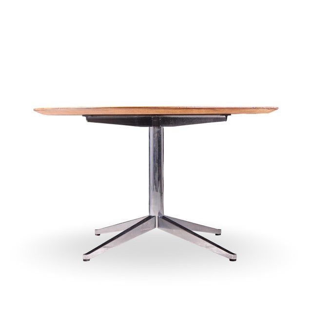 Knoll Florence Knoll Mid Century Walnut and Chrome Dining Table For Sale - Image 4 of 7