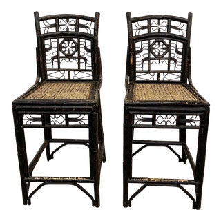 Brighton Bamboo Counter Chairs - a Pair For Sale