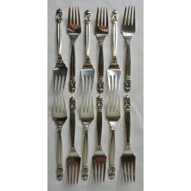 Art Nouveau 1917 Georg Jensen "Acorn" Sterling Silver Flatware For Sale - Image 3 of 11