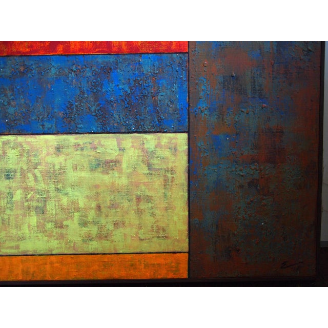 Wood Original Richard Dick Elliott 1975 Abstract Painting For Sale - Image 7 of 11