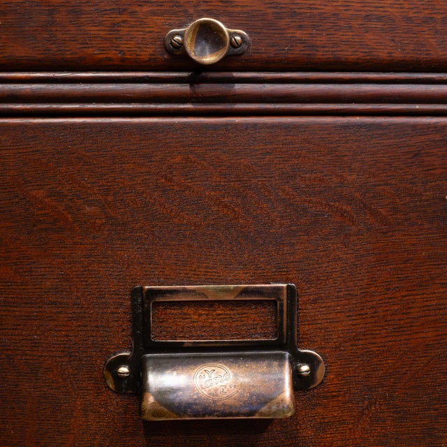Monumental Mahogany Yawman and Erbe 15 Drawer Modular File Cabinet c.1910 For Sale - Image 9 of 18