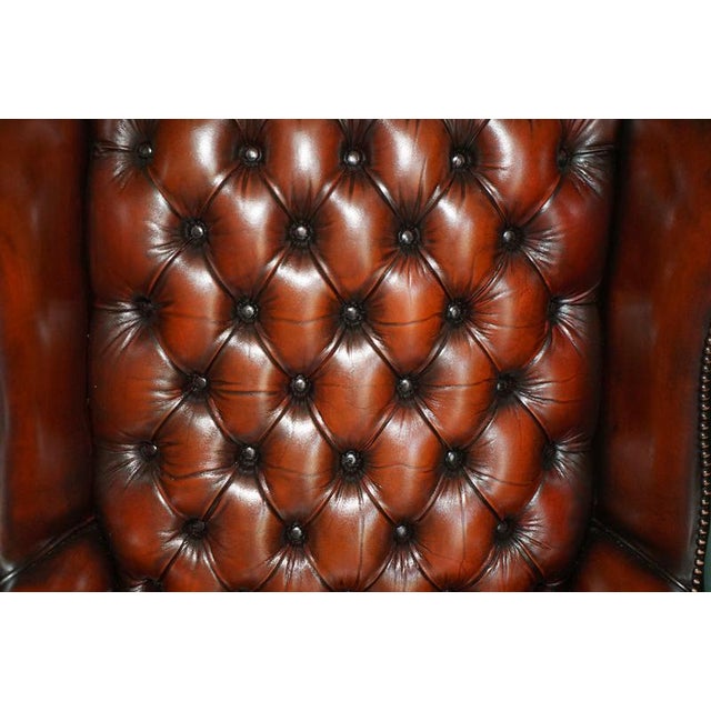 1970s Chesterfield Wingback Swivel Office Chair in Hand-Dyed Leather from Harrods London, 1970s For Sale - Image 5 of 18