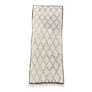 Berber Moroccan Beni Ouarain Wool Runner For Sale