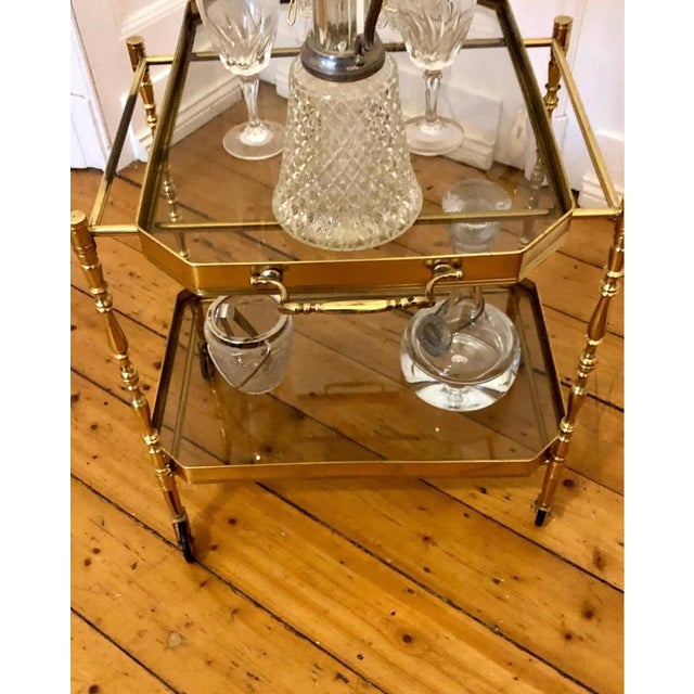 1950s Hollywood Regency Bar Cart in Brass, 1960s For Sale - Image 5 of 12