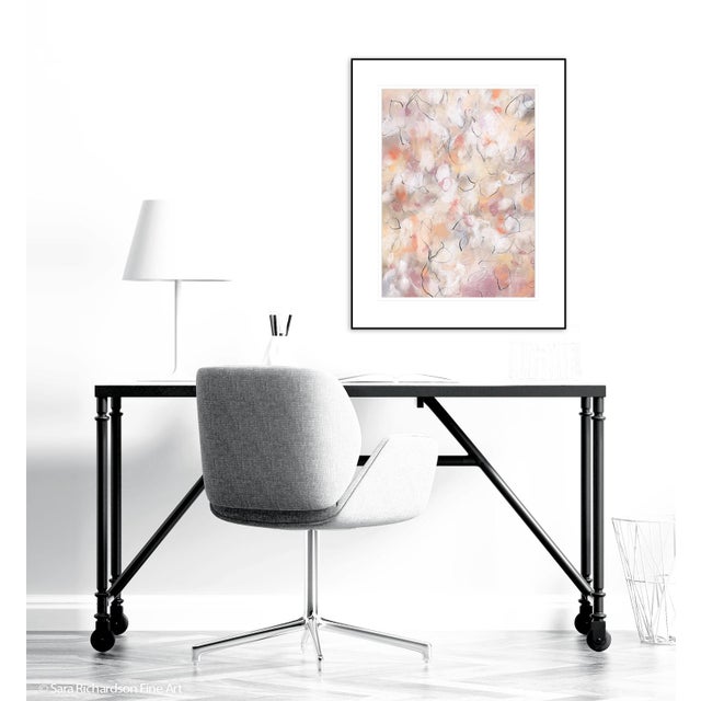 Wild Flowers No. 32 is an original mixed media drawing by contemporary artist Sara Richardson. Textural of cream, blush,...
