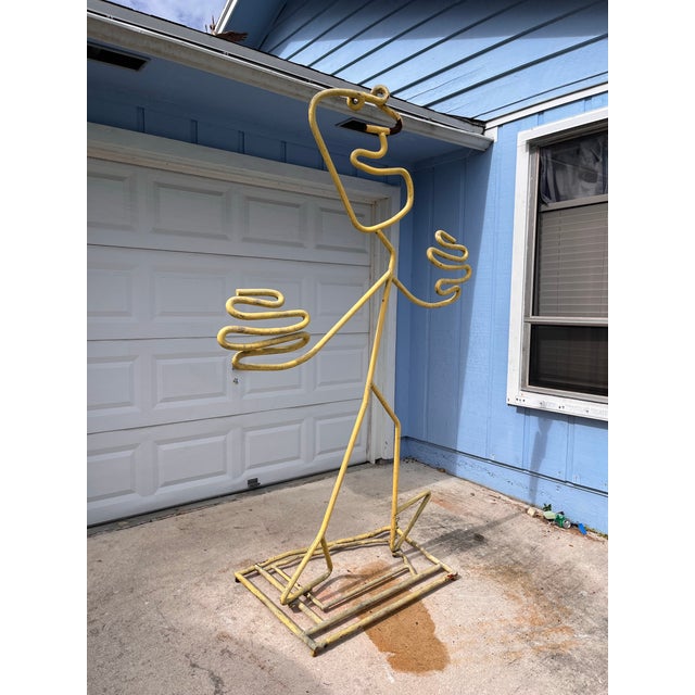 1990s 1990s Monumental Signed Barrett DeBusk “Walking Bod “ Steel Sculpture - 90” High For Sale - Image 5 of 12