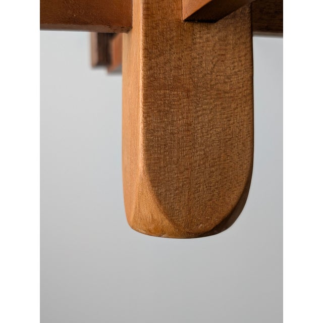 Animal Skin Art Deco Danish Wooden Candle Chandelier, 1970s For Sale - Image 7 of 17