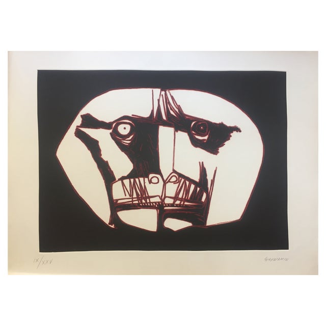 Oswaldo Guayasamin, Mascara 2 Variante, 1973, Engraving For Sale