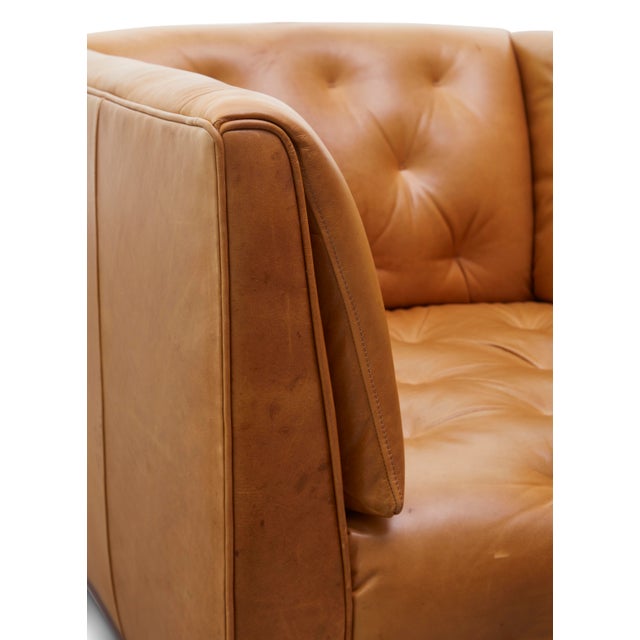 Modern Tufted Leather Chair For Sale - Image 4 of 7