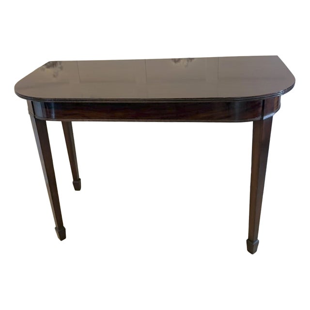 Antique Georgian Mahogany Demi Lune Console Table, 1800 For Sale