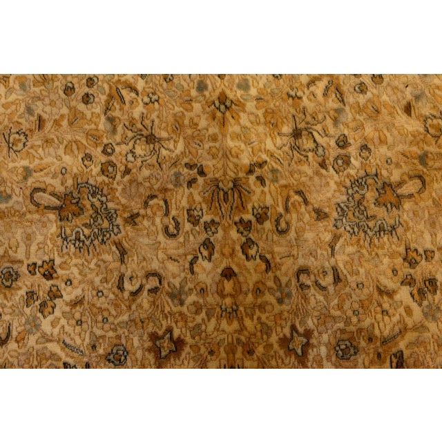 Persian Authentic 19th Century Persian Kirman Beige Handmade Wool Carpet For Sale - Image 3 of 5