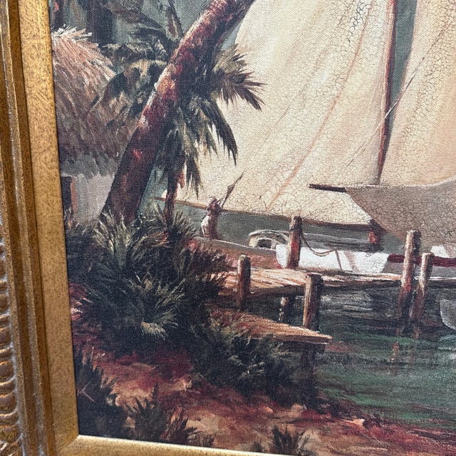 Malarz Rum Bay Reproduction Print in Ornate Gilt Frame For Sale - Image 12 of 12