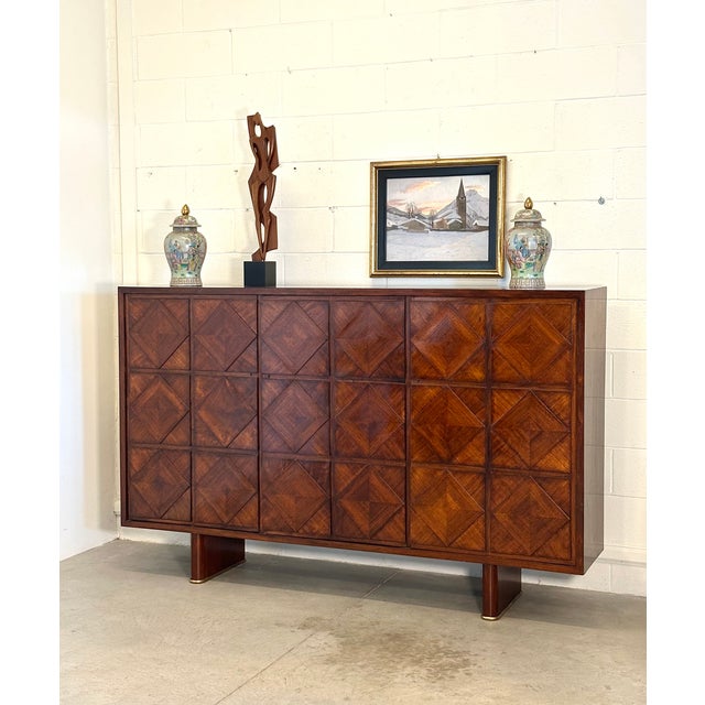 Vintage Walnut Sideboard in the style of Paolo Buffa, 1950s For Sale - Image 10 of 18