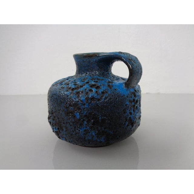 Mid-Century Modern Turquoise Lava Ceramic Vase from Gräflich Ortenburg, Germany, 1960s For Sale - Image 3 of 18