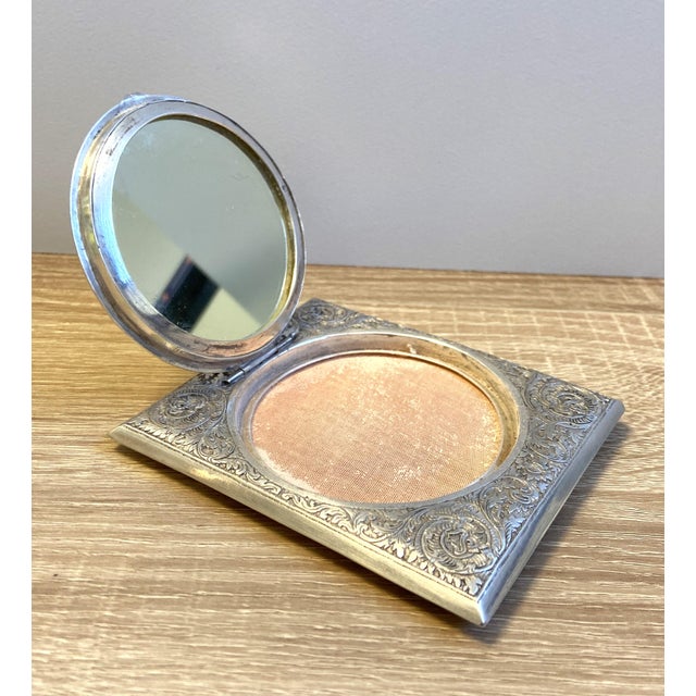 Pocket Powder Compact in Sterling Silver, 1890s For Sale - Image 10 of 13