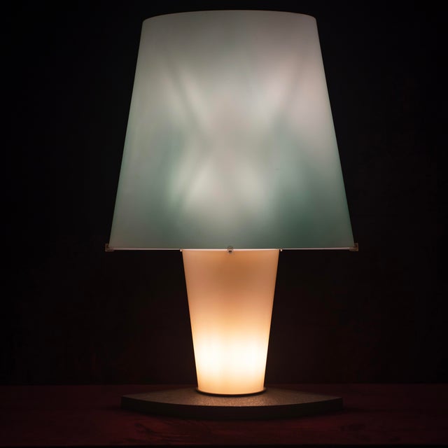 Beige Italian Model 2850 Colored Glass Table Lamp by Daniela Puppa for Fontana Arte, 1991 For Sale - Image 8 of 18