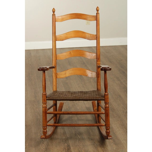 Antique Shaker Style Maple Ladder Back Rocker For Sale In Philadelphia - Image 6 of 13
