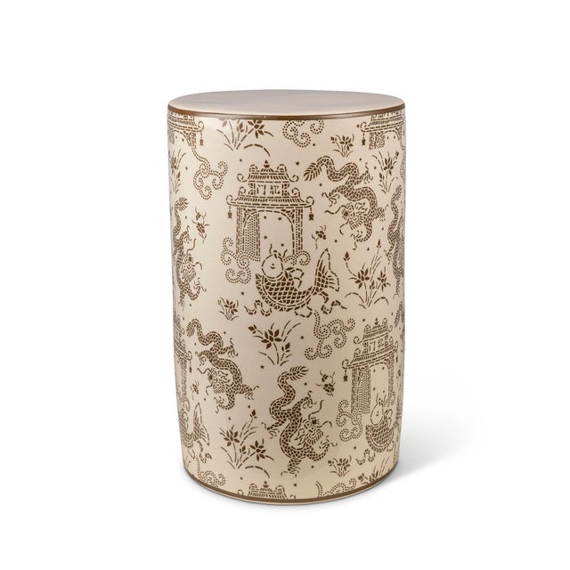 2020s Winterthur for Port 68 Dragon Pagoda Mocha Stool For Sale - Image 5 of 5