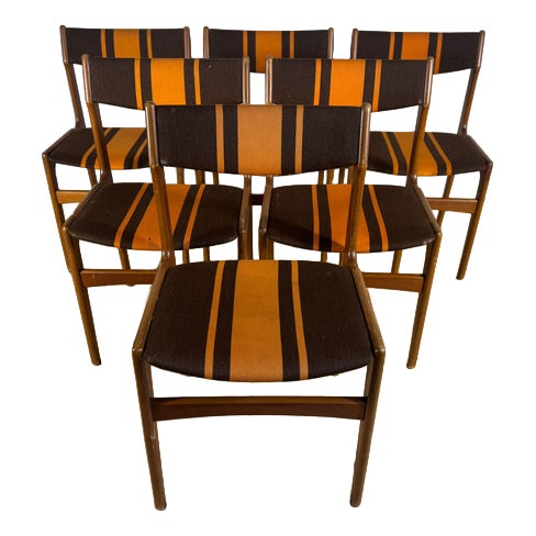 Vintage Teak Chairs attributed to Erik Buch, 1960s, Set of 6 For Sale