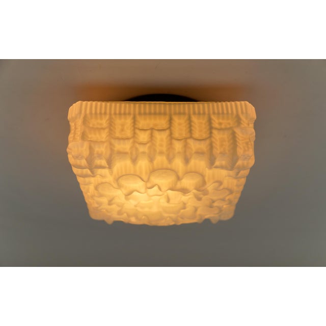 1960s Milk Glass Ring Flush Mount Lamp, Germany, 1960s For Sale - Image 5 of 14