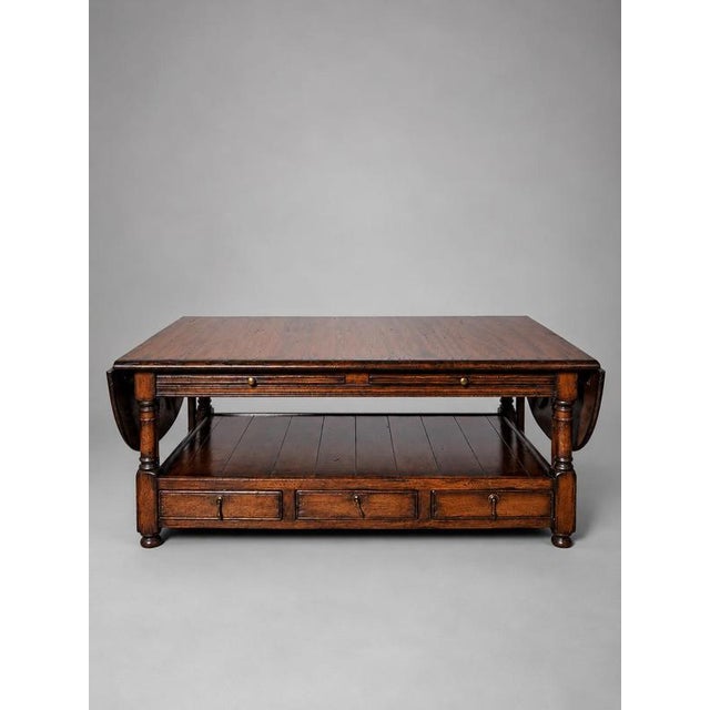Double-Sided Extendable Coffee Table with Drawers from Old New England For Sale - Image 9 of 9