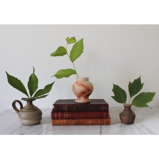 Beige Vintage Nemadji Swirl Pottery Bud Vase For Sale - Image 8 of 12