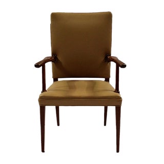 Mahogany & Leather Armchair by Jacob Kjær, 1950s For Sale