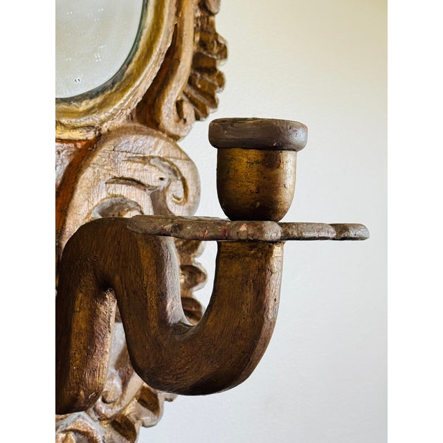 20th Century Florentine Style Mirror With Candle Bracket. For Sale - Image 10 of 18
