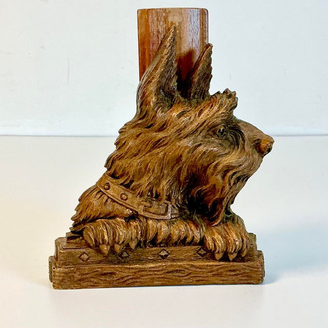Plastic 1960s Mid-Century Boho Chic Americana Syroco Scottish Terrier Brush Holder Kitchen Accessory. For Sale - Image 7 of 15