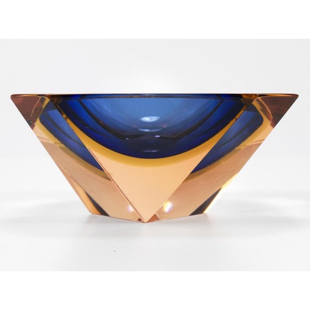Sommerso Caviar Murano Glass Diamond Bowl by Flavio Poli attributed to Seguso, Italy, 1960s For Sale - Image 6 of 18